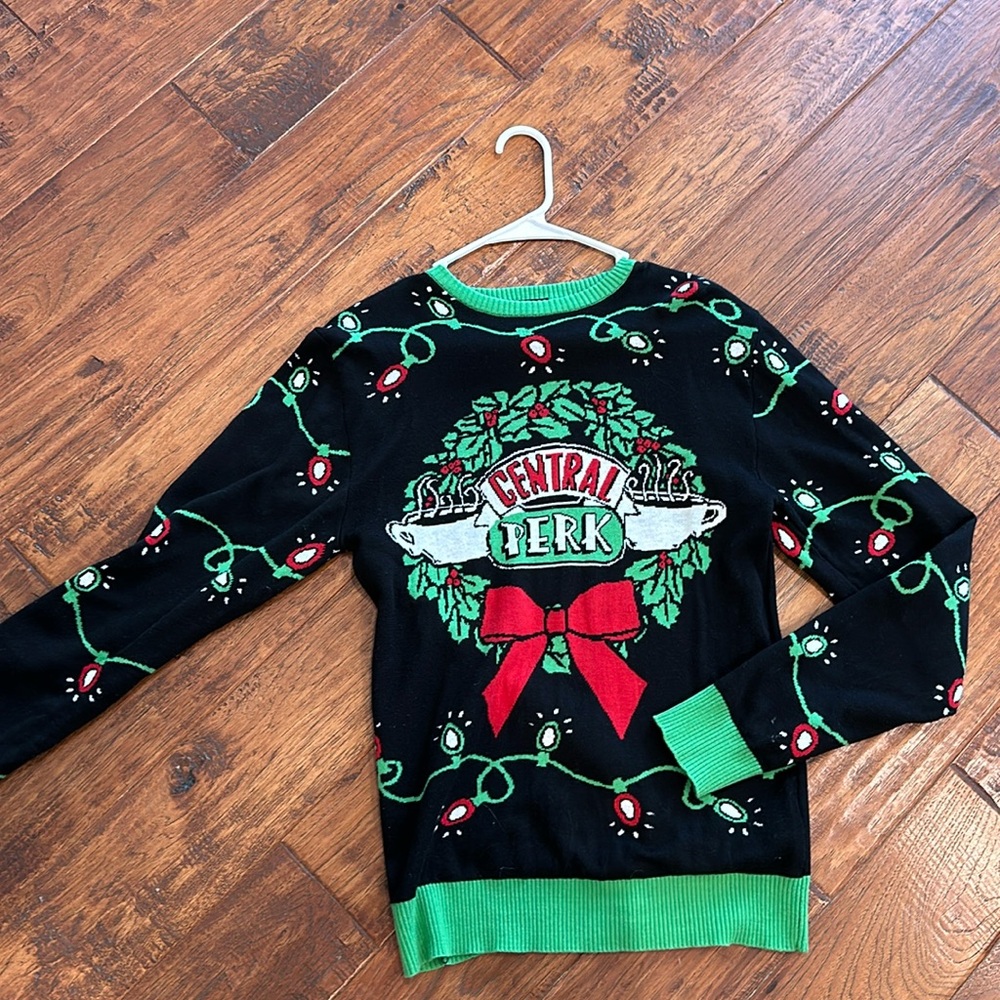 Funny Friends ugly Christmas sweater.